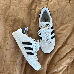 Adidas White and Black Superstar Sneakers
